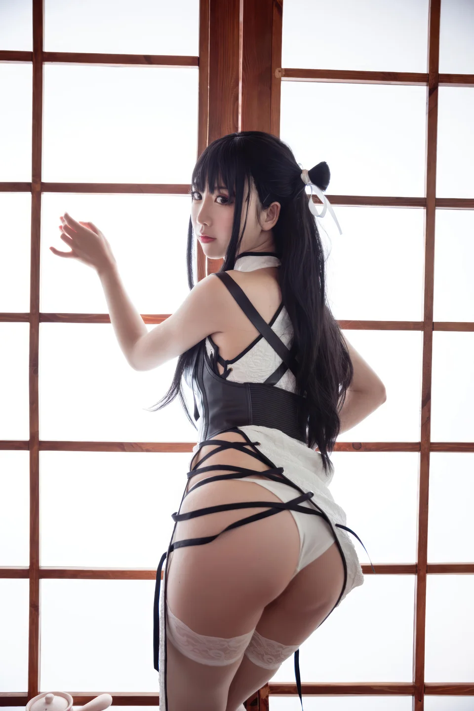 面饼仙儿 - 白色旗袍 [60P-510MB] tg@simisebaisi 【丝足阁】020.webp